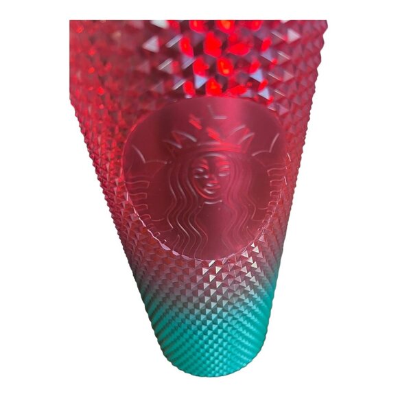 Starbucks Disney Christmas Cup Mickey Studded Tumbler 24 oz Venti Red Green - Picture 2 of 11